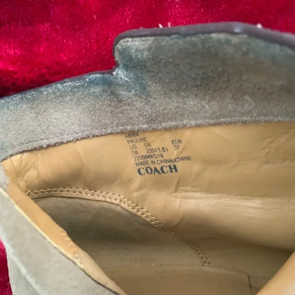 COACH Pauline Suede Strap Buckle Beige Ankle Booties Woman's SIZE 7B - Picture 8 of 8